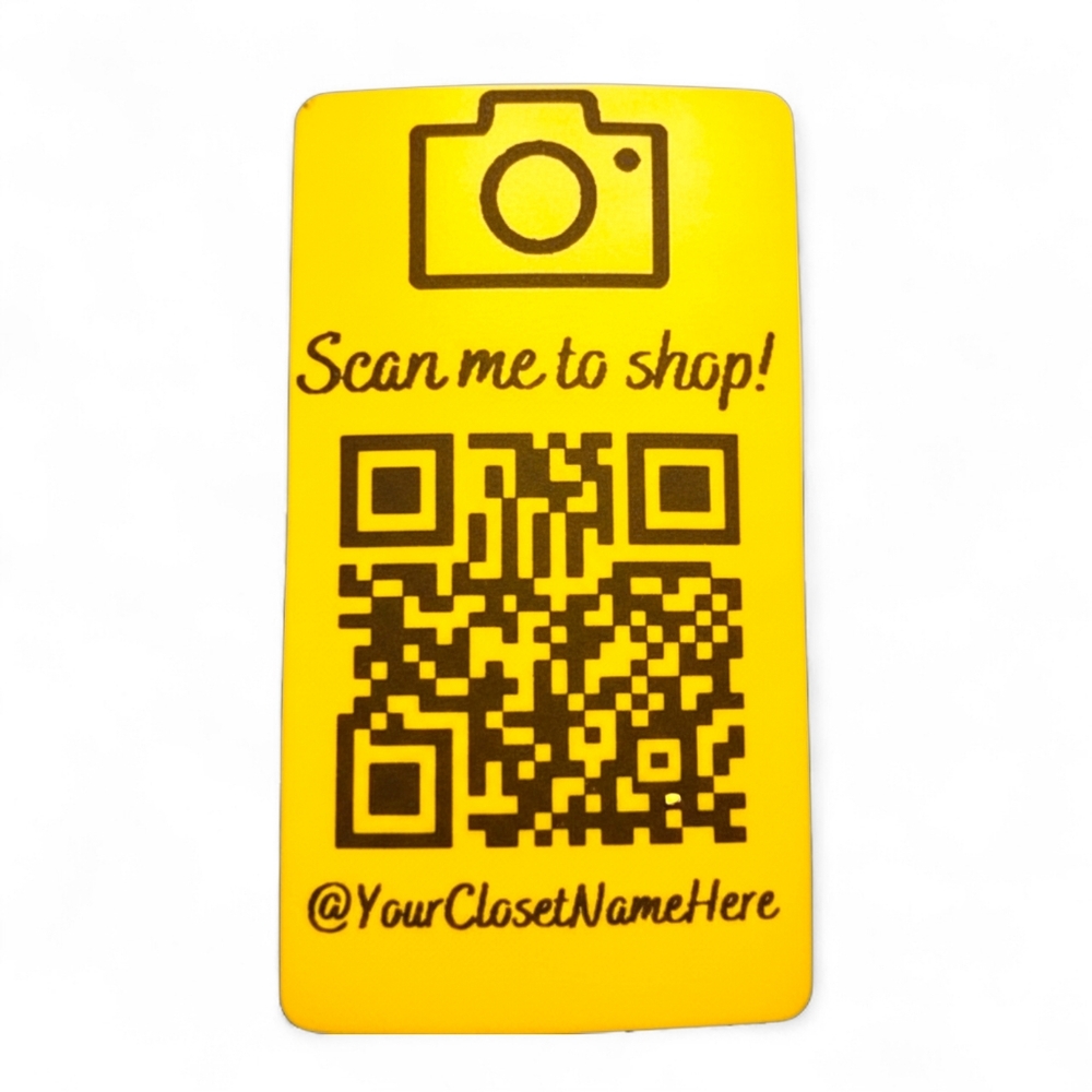 8/$20 40ct Customizable Stickers 2.25" x 1.25" Yellow Labels With Your QR Code
